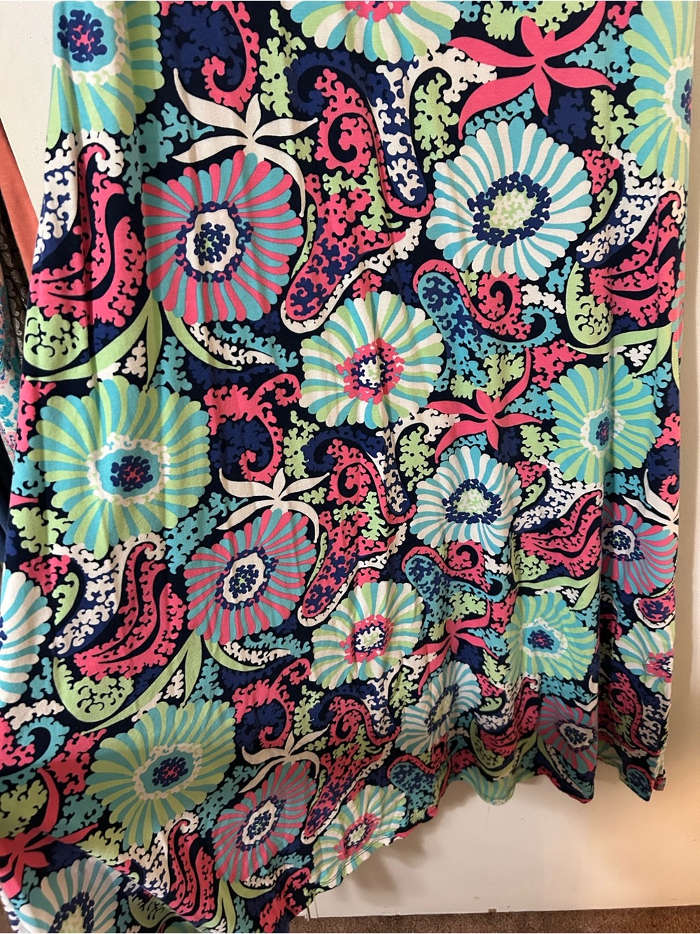 Talbots Sleeveless Maxi Dress in Navy, Aqua, Pink and Lime Floral - Picture 6 of 6
